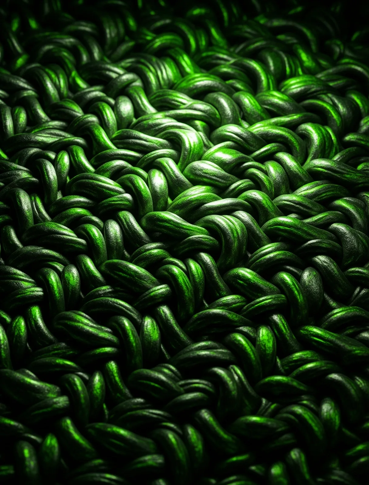 Microscopic view of protein chain structures